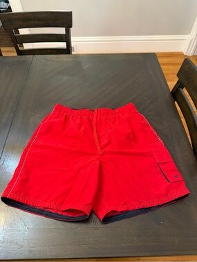 🔴 Crimson Wave! U.S. Apparel Men's Red Swim Trunks / Board Shorts 🌊